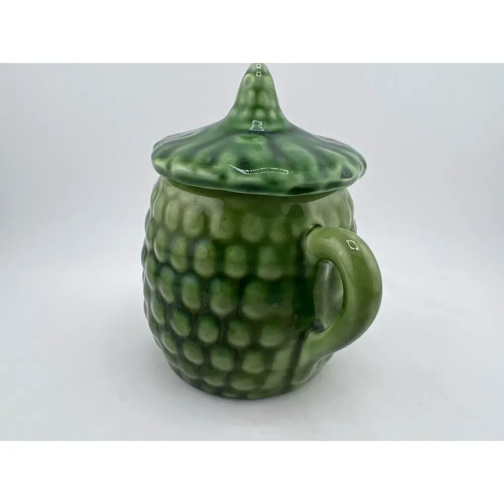 Green Sugar Bowl Vintage Cute Abstract Fairy‎